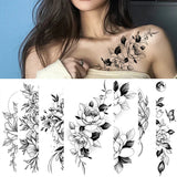 Rose Flower Skin Tattoo Stickers Blossom Flase Tattoos for Body Apart Leg Arms Neck Back Temporary & Removable Flower Tattoos