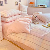 Class A 60S Pure Cotton Bedding Sets Jacquard Cotton Skin Friendly Comforter Cover Set Girl Duvet Cover Set for Queen King Size