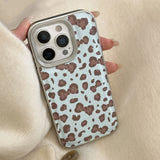 Stylish Bowknot Leopard Print Leather Texture Phone Case For iPhone 11 12 13 14 15 16 Pro Max Shockproof Protective Hard Cover