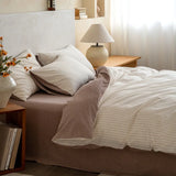 Japanese Minimalism Cotton Bedding Sets Duvet Cover Sheet Pillowcase 4in1 Underwear Bed Linens