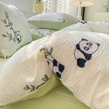 Korean Style Seersucker  Washed cotton Bedding Set  Girls Twin Queen Size Duvet Cover   Bed Linens Kids Fashion