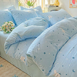 2025 Washed Cotton Double Yarn Single Quilt Cover Simple Wind Ins Wind Small Floral Korean Version Duvet Skin Friendly Bedding