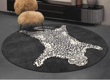 Green Round Living Room Carpet Large Area Leopard Pattern Bedroom Rug Simple Fashion Creative Decoration Coffee Table Mats Tapis