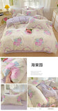 100% Cotton Four Piece Set Soft Skin-friendly Duvet Cover Set Single Couple Flower Printed Comforter Bedding Set for Adults Kids