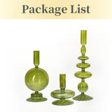 Modern Bubble Shaped Glass Candlestick Holder Set Taper Candle Stand Elegant Desktop Decoration for Party Living Room Banquet