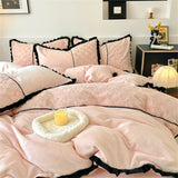 Winter Warm Bedding Set Flannel Duvet Cover for Home Thicken Velvet Queen King Size Luxury Bedroom Decor Quilt Cover Pillowcase