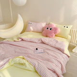 2025 new dopamine washed cloud cotton big eye series summer quilt four-piece three-piece set single piece summer quilt cool