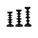 Black Geometric Solid Wood Candle Holder Tabletop Irregular Beech Decorative Ornaments Container