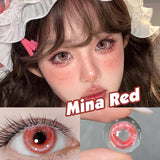 2pcs 1pair Cyber Series Halloween Colored Contact Lenses for Makeup Eyes Big Pupils Red Contact Lenses Brown Lens Myopia