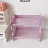 Double Layer Desktop Storage Basket Plastic Large Capacity Student Stationery Storage Box Desktop Organizer Storage Baskets New