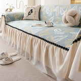 Summer Silky Sofa Towel with Skirt Edge Nordic Cool Non-Slip Seat Cushion for Living Room Comfort All Inclusive Home Textiles