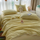 Printed Floral Summer Quilt Four Piece Set Soft Bedroom Decor Bedding Set Summer Quilt Bed Sheet With Pillowcases Home Textiles