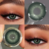 Colored Contact Lenses Lalens Ves Klien Black Green Gray Color Contacts Eye Lens Eyes Half Year 2Pcs