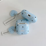 For Apple AirPods 4 3 2 Pro 2 Pro3 Earphone Case Silicone Splashed Ink Blue Black Polka Dots Pendant Protective Headphone Cover
