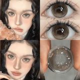1Pair Color Contact Lenses With Myopia Brown Eyes Natural Colored Beauty Pupils for Natural Effect Eyes Graduated Lenses