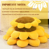 Sunflower Throw Pillow,Flower Shaped Pillows Floor Pillow Seating Cushion,Seating Cushion,Cute Room Decor & Plush Pillow for Bed