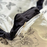 New French Lace Wash Quilt Cover Korean-style Romantic Herben-style Black Print Four-piece Set Skin Friendly Bedding Set