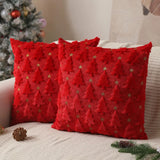 Christmas Pillow Covers 18 x 18 inch Set of 2 Dark Green Christmas Tree Pillow Covers Decorations Home Bedroom Sofa Decors