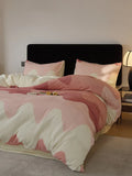 Ultra-Soft Warm Milk Velvet Bedding Set Cartoon Winter Faionable Tee-Piece Bedding Set Fine Texture Durable Active Printing