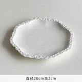 Cream Wind Plate Collection Embossed Lace Dessert Plate Italian Noodle Plate Salad Plate Cute and Beautiful Home Use