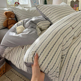 Ikeehome  new class A super soft washable four-piece cartoon quilt cover dormitory bed sheet three-piece bedding
