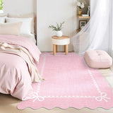 Pink Carpet for Living Room Bedroom Bedside Floor Mats Long Strip Soft Plush Rugs Machine Washable Foldable Large Area Mat