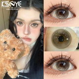 1 Pair New Korean Lenses Colored Contact Lenses With Degree Myopia Lenses Soft Beautiful Pupil Brown Contact Make Up