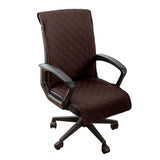Quilted Office Chair Cover Solid Color Anti-dirty Desk Computer Armchair Chair with Slipcovers Buckle Gaming Seat Cover