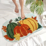 Holiday Tufting Pumpkin Bathroom Mat Soft Fluffy Plants Bedroom Carpet Bathmat Area Floor Pad Doormat Aesthetic Home Room Decor