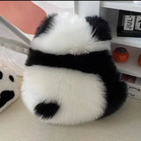 Throw Pillows Super Cute Angry Panda Back View 100% Wool / Artificial Wool Back Cushion for Bed Sofa Cushion Floor Cushions Cozy