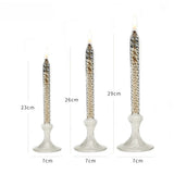 Rotate Transparent Glass Candle Holder Smokeless Glass Oil Lamps Candlestick Wedding Decor Romantic Candlelight Dinner Ornaments