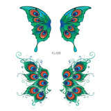 Shiny Butterfly Tattoo Stickers Temporary & Waterproof Removable Winged Animals Pattern Tattoos Insect Flase Tattoo for Party