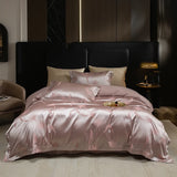 Luxury Jacquard and 60S Cotton Patchwork Soft Silky Bedding Set Duvet Cover Set Bed Sheet/Fitted Sheet Pillowcases 4Pcs