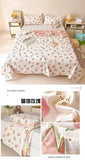 Washed Cotton Printed Summer Quilt Air Conditioner Thin Quilt Machine Washable Lightweight Single Double Bedding Soft Breathable