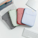 Korean Ins Style Plaid Laptop Sleeve 13 Inch Shockproof Padded Protective Tablet Sleeve For Macbook Notebook Computer Carrying