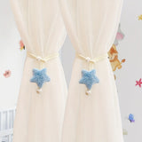 2PC INS-style Cute Three-dimensional Plush Star Bead Curtain Tie – Multi-purpose Rope for Children Room, Mosquito Net