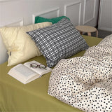 Huace  Pure Cotton Soft Color Blo Simple Blogging Sle Four Piece Bedding Set Comfortable Breathable Cotton Bed Linens