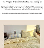 Moonlight Bus Cheese Yellow ids INS Sle Full Cotton Waed Bedding Cover 8 Bedding Four-Piece Set Mixed Cotton Bedding