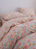 New Spring Summer Pure Cotton Four-Piece Set Beautiful Country Sle Small Flower Print Warm Bedding Duvet Cover eet