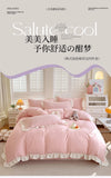 Princess Style Bedding Set Soft Bedroom Decor Comforter Duvet Cover Set Pillowcase Bed Sheet Ruffled Quilt Cover Four Pieces Set