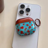Semi-Transparent Blue-Brown Leopard Print + Ring Earphone Case Suitable for Apple for Airpodspro2 Case/For Airpodspro Case/For Airpods4 Case/For Airpods3 Case/For Airpods2 Case/Fashionable Women's Earphone Case/Simple Earphon