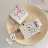 Lovely puppy ins pink bowknot funda shockproof for apple airpods 1 2 pro2nd 3 headset case for airpod pro leather summer shell