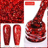 10ml Gold Glitter Gel Nail Polish Crystal Semi Permanent Soak Off UV Gel Varnish Nail Art Manicure Base Top Coat