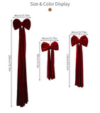 Large Christmas Bow Decoration Velvet Hanging Ornament Big Ribbon Decor for Tree Wall Fireplace Indoor Outdoor Holiday Party