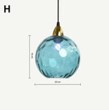 High-end Color Water Patterned Glass Ball Pendant Light Bedroom Bedside Lamp Creative Dining Living Room Bar Counter Chandelier