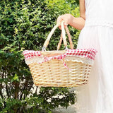 Oval Pastoral Willow Woven Handwoven Storage Basket Fruit Basket Egg Basket Vegetable Basket Picnic Basket