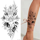 Rose Flower Skin Tattoo Stickers Blossom Flase Tattoos for Body Apart Leg Arms Neck Back Temporary & Removable Flower Tattoos