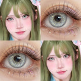 2 Pairs 6 Months Disposable Colored Contact Lenses Green Anime Cosplay Soft Contacts Lenses for Daily Party Eye Beauty