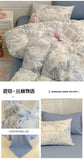 Washed Cotton Pastoral Girls Flower Bedding Sets Bed Linens Quilt Cover Sheet Set Simple Bedspread High Quality Home Textiles