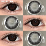 1 Pair New Color Contact Lenses for Eye Beautiful Pupil Fashion Blue Soft Lenses Gray Natural Contacts Yearly Cosmetics